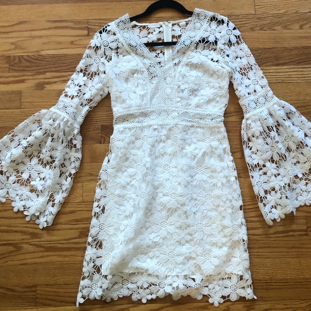 Floral lace sundress with bell sleeves